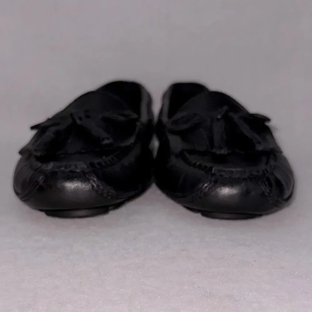 Women’s Orvis Leather Driving Shoes Moccasins Black Kiltie Tassel Loafers size 6